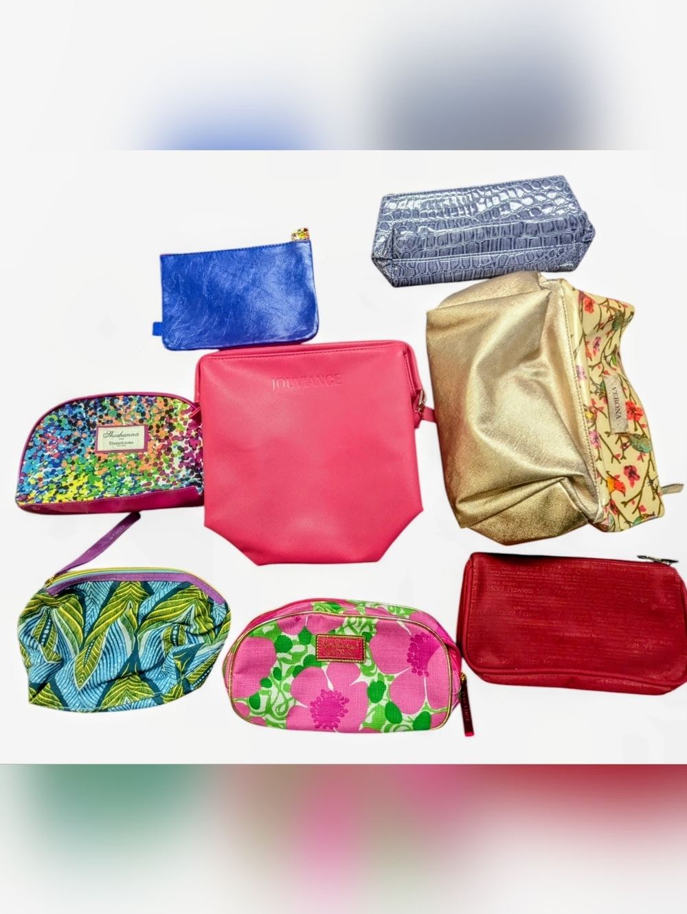 Bundle of 8 Cosmetic Bags | Makeup Pouches | Travel Organizers | Colorful Mix